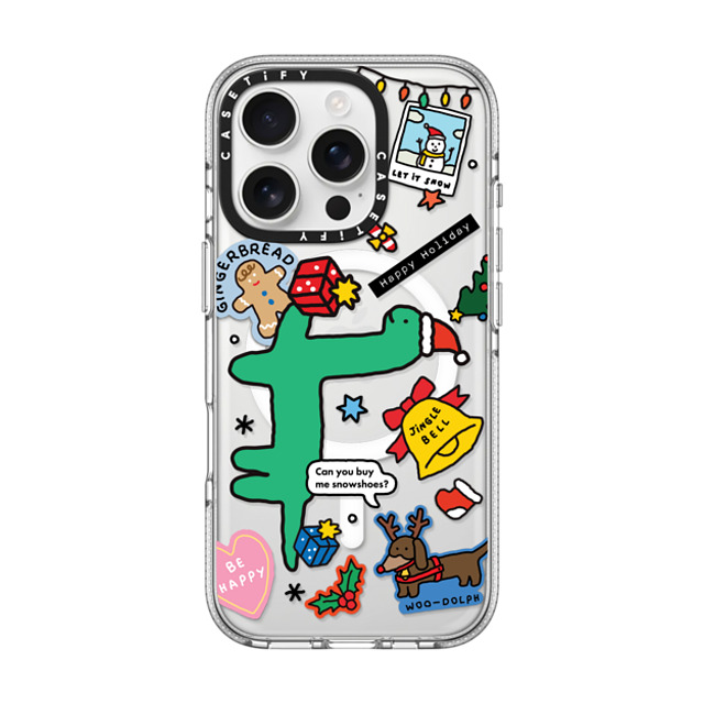 JOGUMAN x CASETiFY iPhone 16 Pro ケース クリア クリア ケース MagSafe対応 Brachio Holiday Sticker