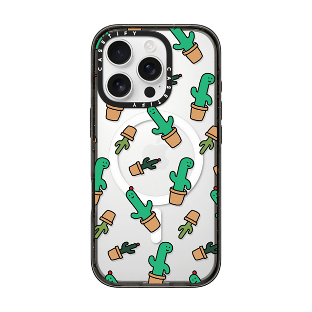 JOGUMAN x CASETiFY iPhone 16 Pro ケース ブラック インパクトケース MagSafe対応 Cactus Brachio