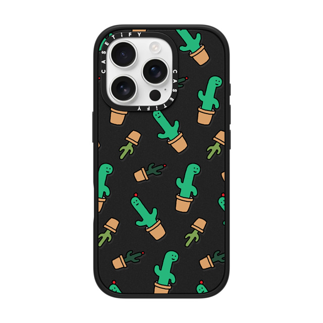 JOGUMAN x CASETiFY iPhone 16 Pro ケース マットブラック インパクトケース Cactus Brachio