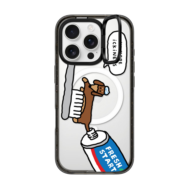 JOGUMAN x CASETiFY iPhone 16 Pro ケース ブラック インパクトリングスタンドケース MagSafe対応 Fresh start, Woody