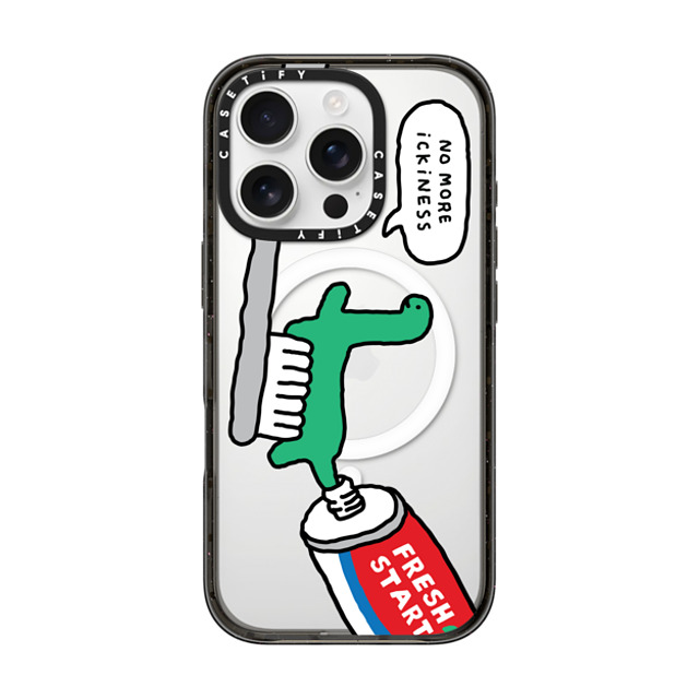 JOGUMAN x CASETiFY iPhone 16 Pro ケース ブラック インパクトケース MagSafe対応 Fresh start, Brachio