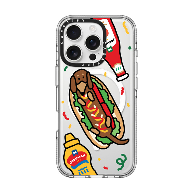 JOGUMAN x CASETiFY iPhone 16 Pro ケース クリア クリア ケース MagSafe対応 Woody the Hotdog