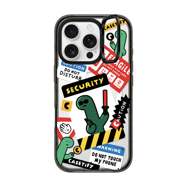 JOGUMAN x CASETiFY iPhone 16 Pro ケース ブラック インパクトリングスタンドケース MagSafe対応 Do not disturb