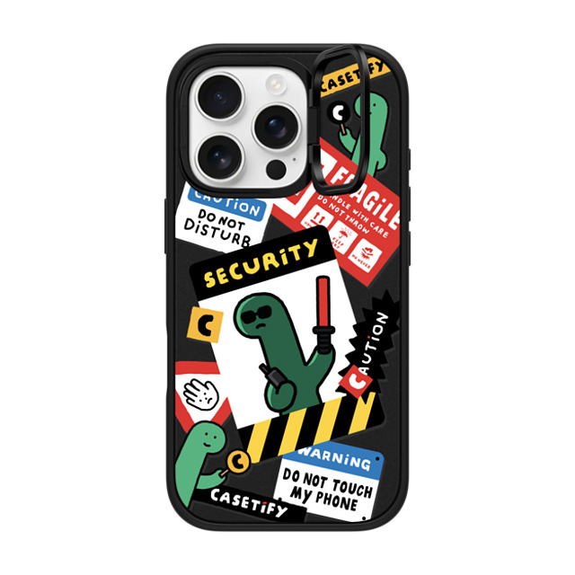 JOGUMAN x CASETiFY iPhone 16 Pro ケース マットブラック インパクトリングスタンドケース MagSafe対応 Do not disturb