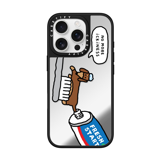 JOGUMAN x CASETiFY iPhone 16 Pro ケース Silver on Black ミラーケース MagSafe対応 Fresh start, Woody