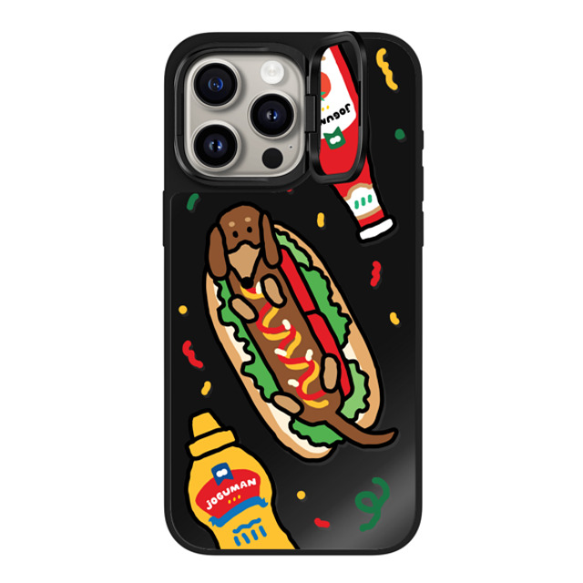 JOGUMAN x CASETiFY iPhone 15 Pro Max ケース Dog,Animal Black on Black ミラー リングスタンドケース MagSafe対応 Woody the Hotdog Back to School JOGUMAN x CASETiFY iPhone 15 Pro Max ケース Dog,Animal Black on Black ミラー リングスタンドケース MagSafe対応 Woody the Hotdog Back to School