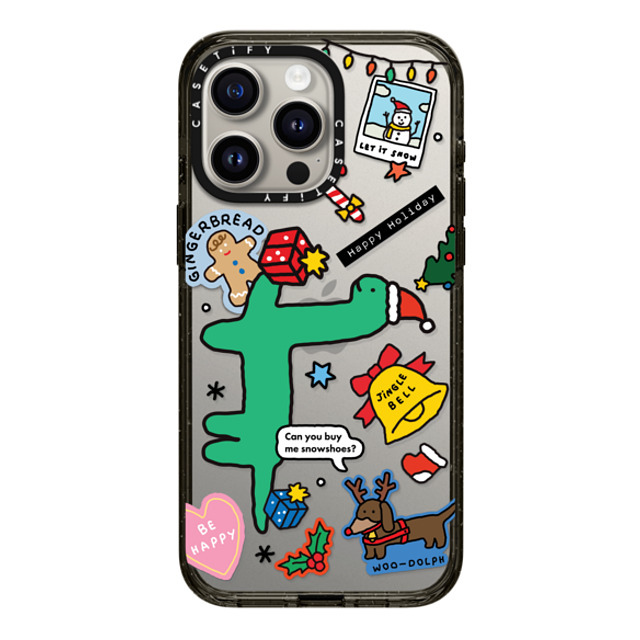 JOGUMAN x CASETiFY iPhone 15 Pro Max ケース ブラック インパクトケース Brachio Holiday Sticker