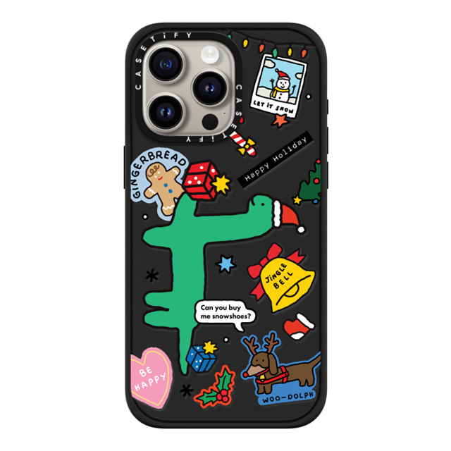 JOGUMAN x CASETiFY iPhone 15 Pro Max ケース マットブラック インパクトケース MagSafe対応 Brachio Holiday Sticker