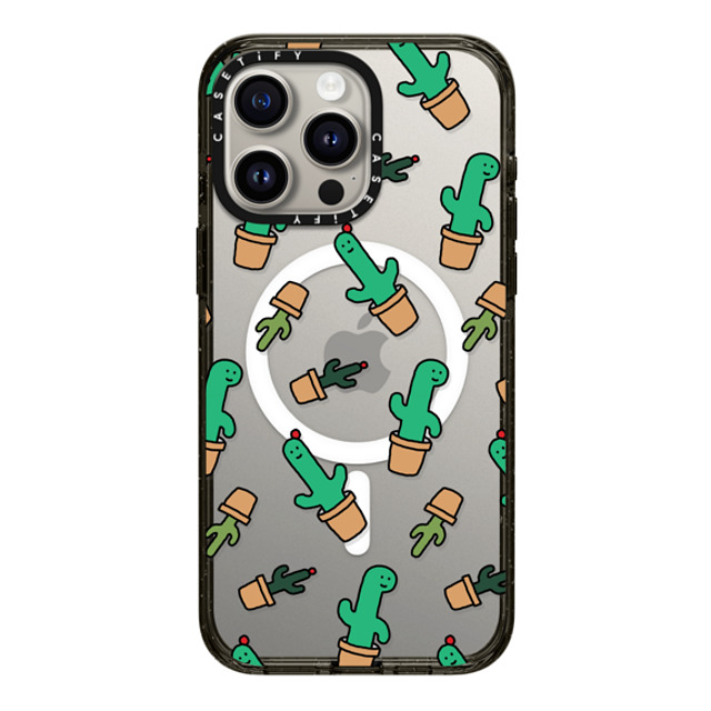 JOGUMAN x CASETiFY iPhone 15 Pro Max ケース ブラック インパクトケース MagSafe対応 Cactus Brachio