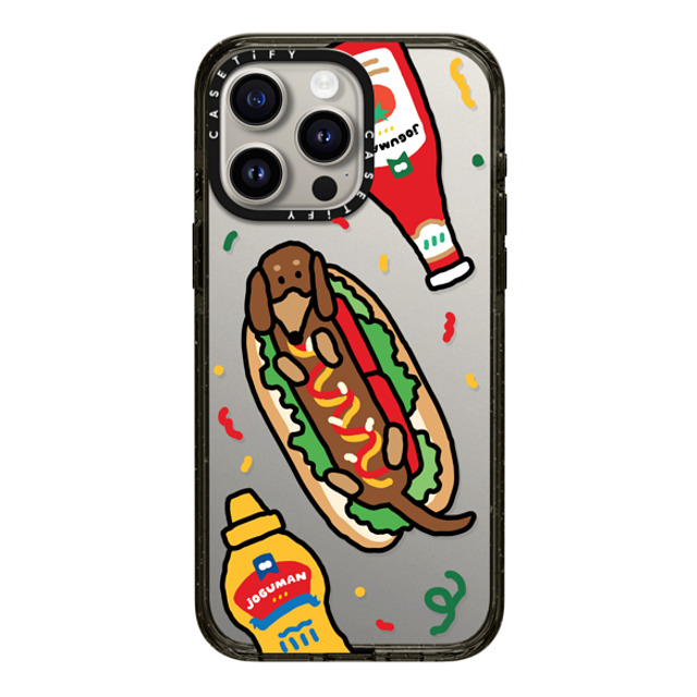 JOGUMAN x CASETiFY iPhone 15 Pro Max ケース ブラック インパクトケース Woody the Hotdog