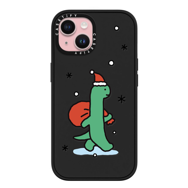 JOGUMAN x CASETiFY iPhone 15 ケース マットブラック インパクトケース MagSafe対応 Brachio becomes Santa