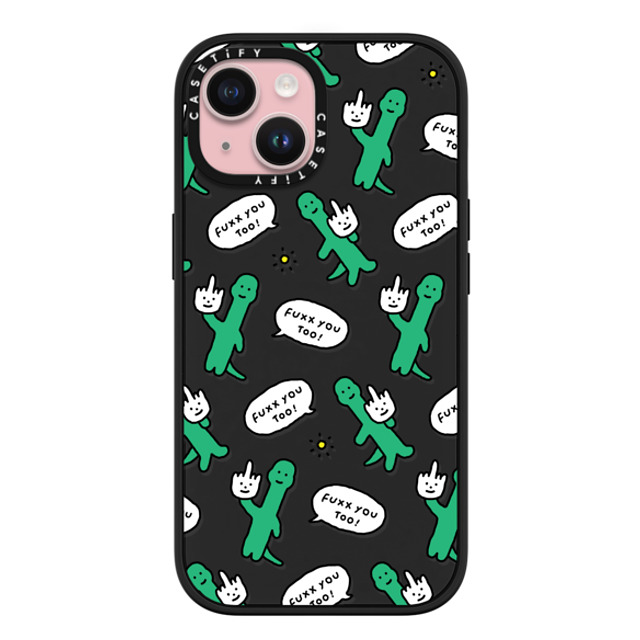 JOGUMAN x CASETiFY iPhone 15 ケース マットブラック インパクトケース MagSafe対応 Talk to the hand