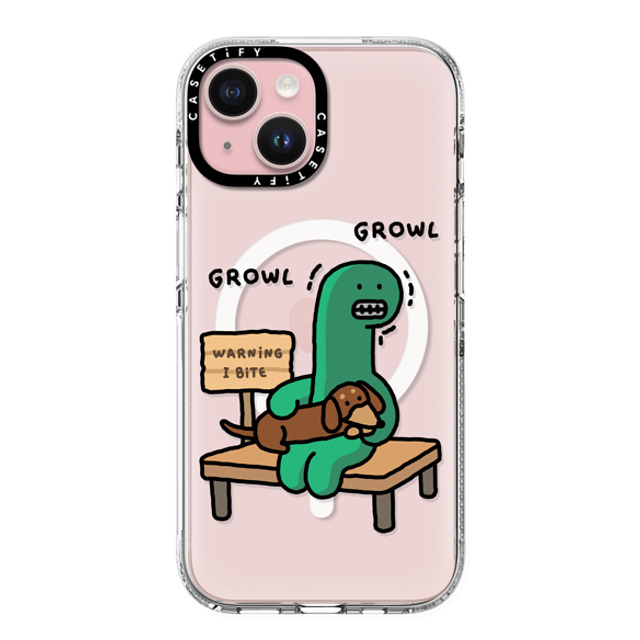 JOGUMAN x CASETiFY iPhone 15 ケース クリア クリア ケース MagSafe対応 Warning, I Bite