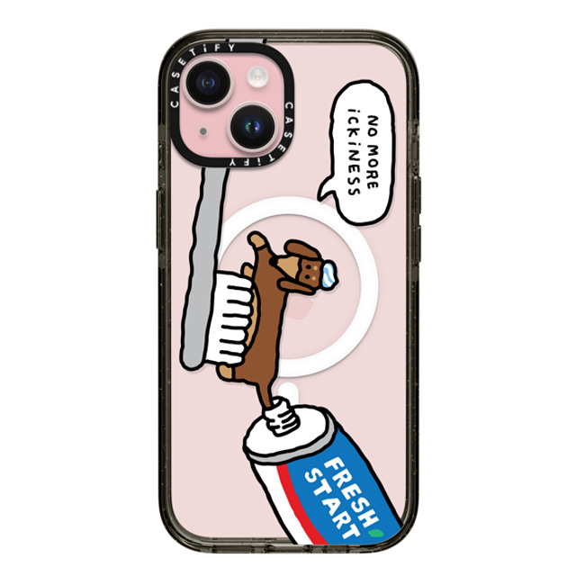 JOGUMAN x CASETiFY iPhone 15 ケース ブラック インパクトケース MagSafe対応 Fresh start, Woody