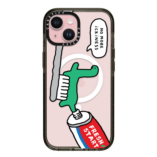 JOGUMAN x CASETiFY iPhone 15 ケース ブラック インパクトケース MagSafe対応 Fresh start, Brachio