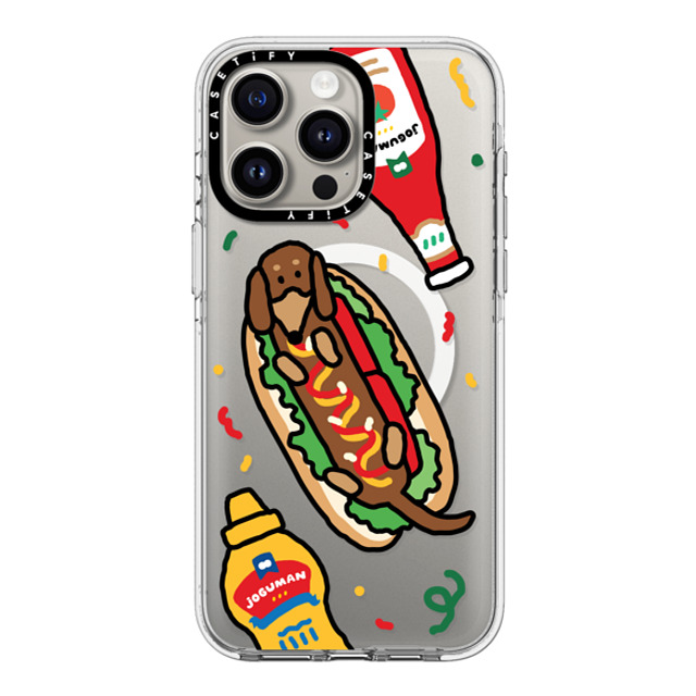 JOGUMAN x CASETiFY iPhone 15 Pro Max ケース クリア クリア ケース MagSafe対応 Woody the Hotdog