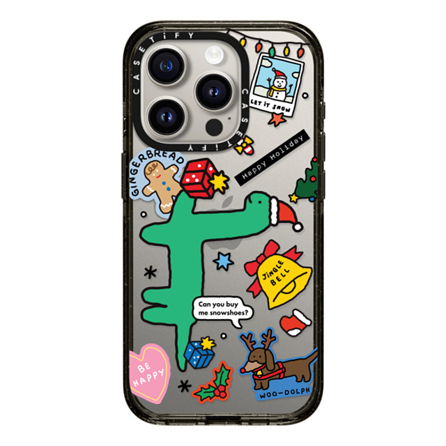 JOGUMAN x CASETiFY iPhone 15 Pro ケース ブラック インパクトケース Brachio Holiday Sticker