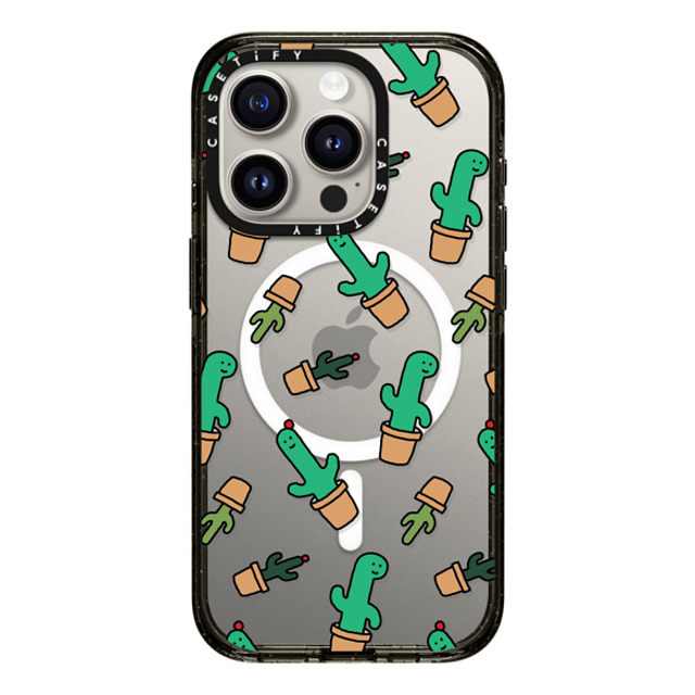JOGUMAN x CASETiFY iPhone 15 Pro ケース ブラック インパクトケース MagSafe対応 Cactus Brachio