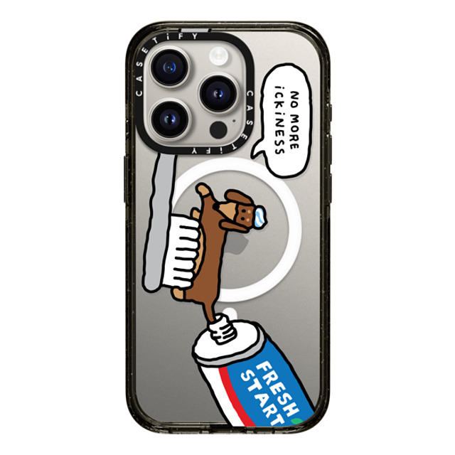 JOGUMAN x CASETiFY iPhone 15 Pro ケース ブラック インパクトケース MagSafe対応 Fresh start, Woody