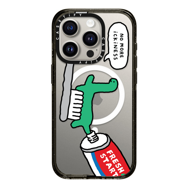 JOGUMAN x CASETiFY iPhone 15 Pro ケース ブラック インパクトケース MagSafe対応 Fresh start, Brachio