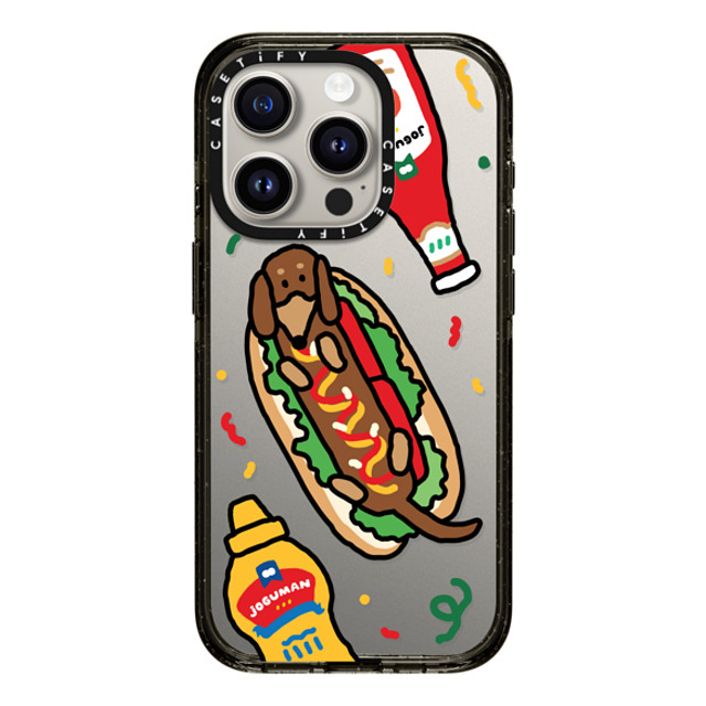 JOGUMAN x CASETiFY iPhone 15 Pro ケース ブラック インパクトケース Woody the Hotdog