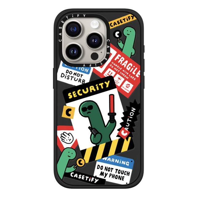 JOGUMAN x CASETiFY iPhone 15 Pro ケース マットブラック インパクトケース MagSafe対応 Do not disturb