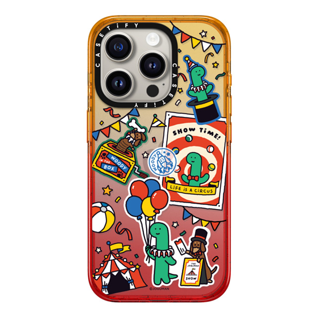 JOGUMAN x CASETiFY iPhone 15 Pro ケース Dinosaur,Dragon Peach Haze インパクトケース The Joguman Show Stickers Case