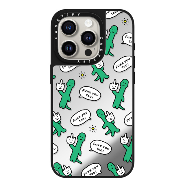 JOGUMAN x CASETiFY iPhone 15 Pro Case Silver on Black ミラーケース MagSafe対応 Talk to the hand JOGUMAN x CASETiFY iPhone 15 Pro Case Silver on Black ミラーケース MagSafe対応 Talk to the hand