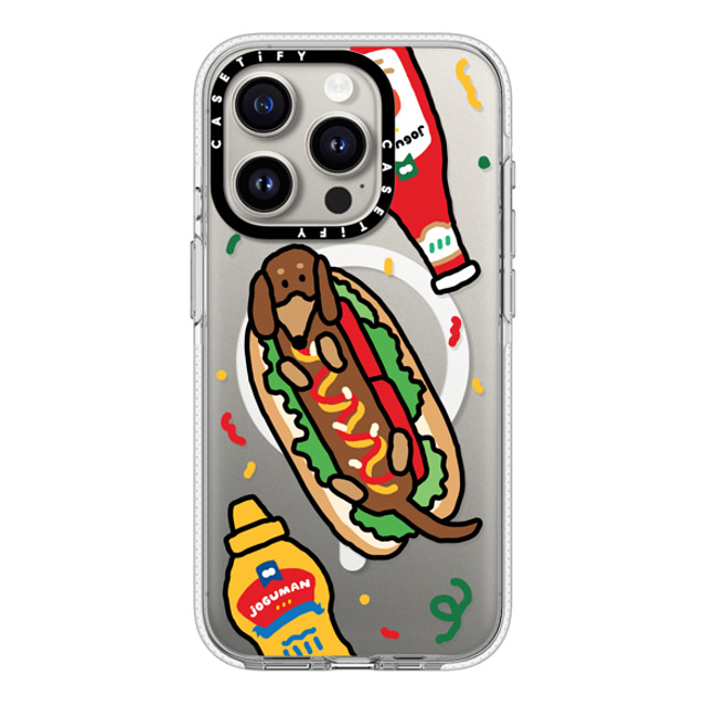 JOGUMAN x CASETiFY iPhone 15 Pro ケース クリア クリア ケース MagSafe対応 Woody the Hotdog