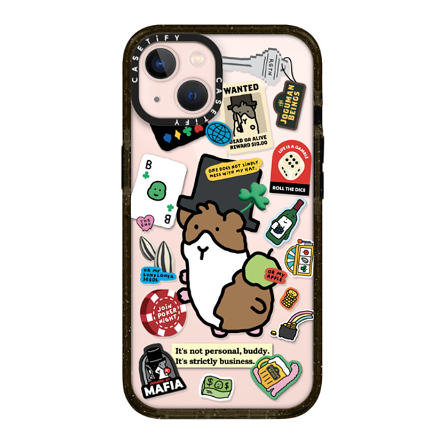 JOGUMAN x CASETiFY iPhone 13 ケース ブラック インパクトケース Rigatoni the Guinea Pig