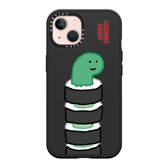 JOGUMAN x CASETiFY iPhone 13 ケース マットブラック インパクトケース MagSafe対応 Brachio Cucumber Gimbap