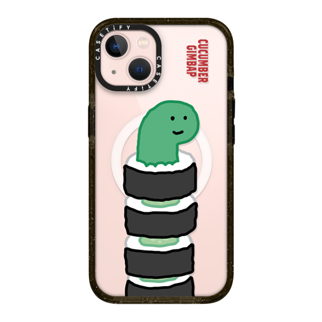 JOGUMAN x CASETiFY iPhone 13 ケース ブラック インパクトケース MagSafe対応 Brachio Cucumber Gimbap