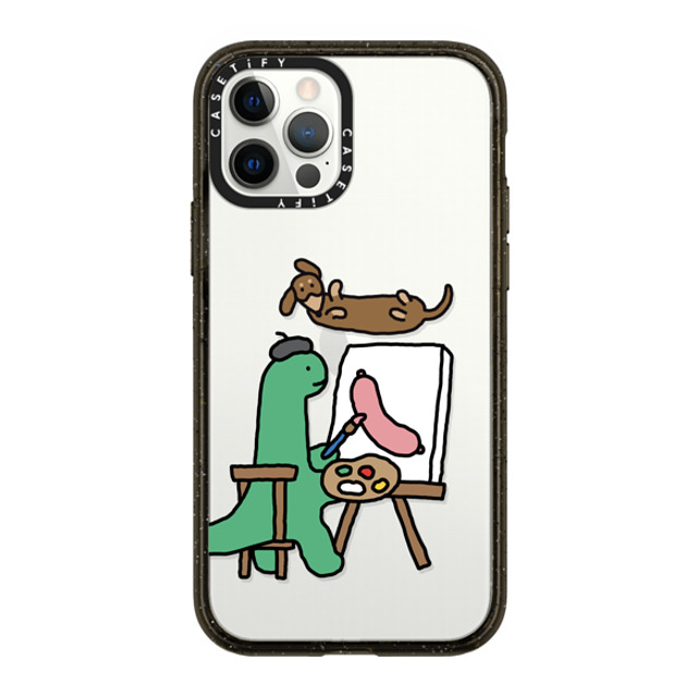 JOGUMAN x CASETiFY iPhone 12 Pro Case Dog,Dinosaur Black Impact Case Draw Me Father's Day JOGUMAN x CASETiFY iPhone 12 Pro Case Dog,Dinosaur Black Impact Case Draw Me Father's Day