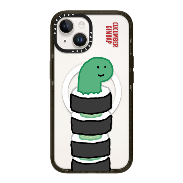 JOGUMAN x CASETiFY iPhone 14 ケース ブラック インパクトケース MagSafe対応 Brachio Cucumber Gimbap