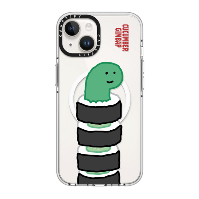 JOGUMAN x CASETiFY iPhone 14 ケース クリア クリア ケース MagSafe対応 Brachio Cucumber Gimbap