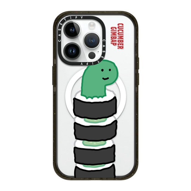 JOGUMAN x CASETiFY iPhone 14 Pro ケース ブラック インパクトケース MagSafe対応 Brachio Cucumber Gimbap