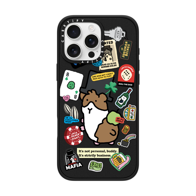 JOGUMAN x CASETiFY iPhone 16 Pro Max ケース マットブラック インパクトケース MagSafe対応 Rigatoni the Guinea Pig