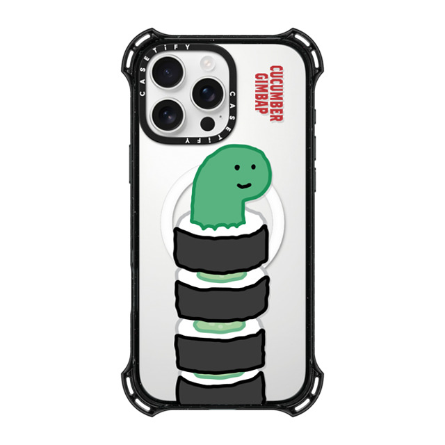 JOGUMAN x CASETiFY iPhone 16 Pro Max ケース ブラック バウンスケース Brachio Cucumber Gimbap