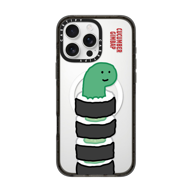 JOGUMAN x CASETiFY iPhone 16 Pro Max ケース ブラック インパクトケース MagSafe対応 Brachio Cucumber Gimbap