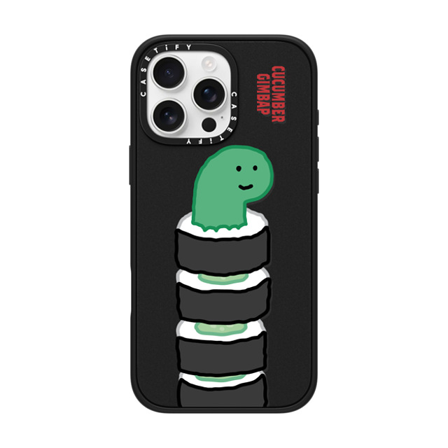 JOGUMAN x CASETiFY iPhone 16 Pro Max ケース マットブラック インパクトケース MagSafe対応 Brachio Cucumber Gimbap