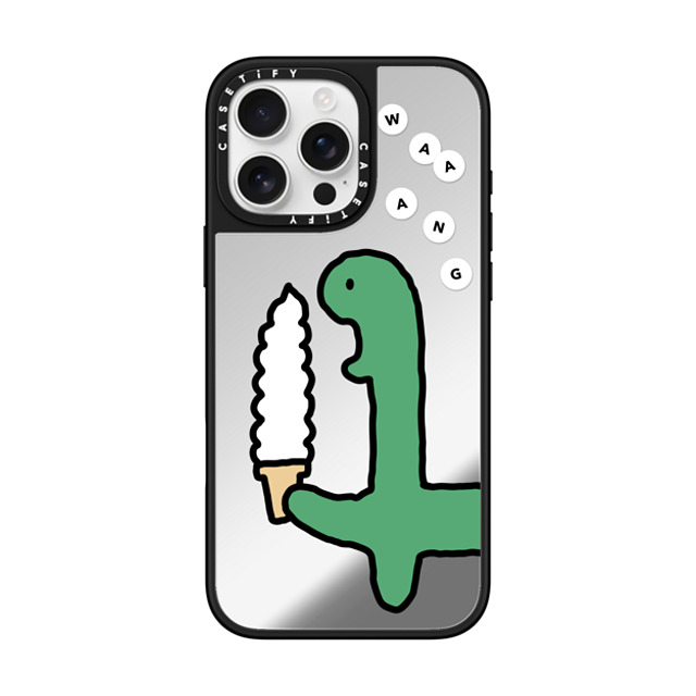 JOGUMAN x CASETiFY iPhone 16 Pro Max ケース Silver on Black ミラーケース MagSafe対応 Soft Serve Brachio