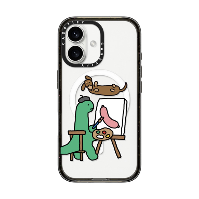 JOGUMAN x CASETiFY iPhone 16 ケース ブラック インパクトケース MagSafe対応 Draw Me