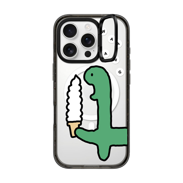 JOGUMAN x CASETiFY iPhone 16 Pro ケース ブラック インパクトリングスタンドケース MagSafe対応 Soft Serve Brachio