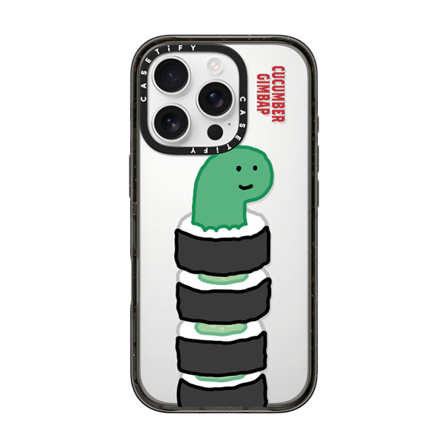 JOGUMAN x CASETiFY iPhone 16 Pro ケース ブラック インパクトケース Brachio Cucumber Gimbap