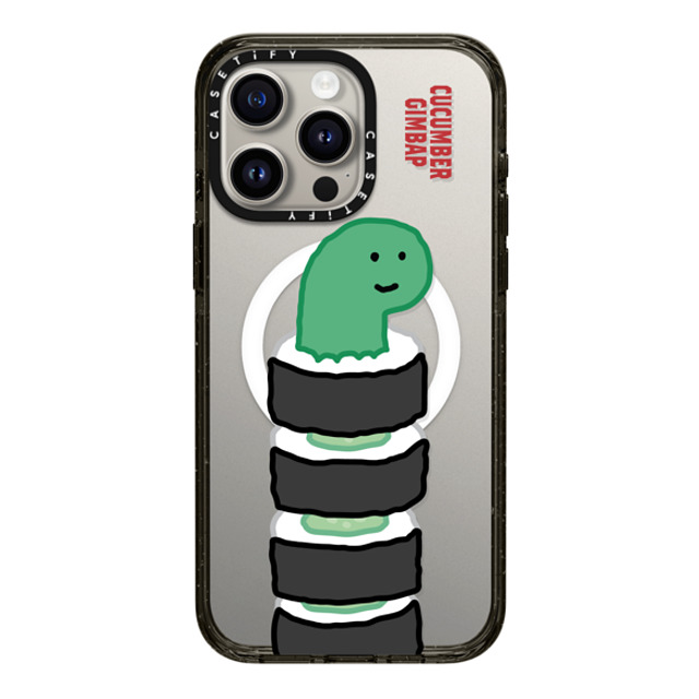 JOGUMAN x CASETiFY iPhone 15 Pro Max ケース ブラック インパクトケース MagSafe対応 Brachio Cucumber Gimbap