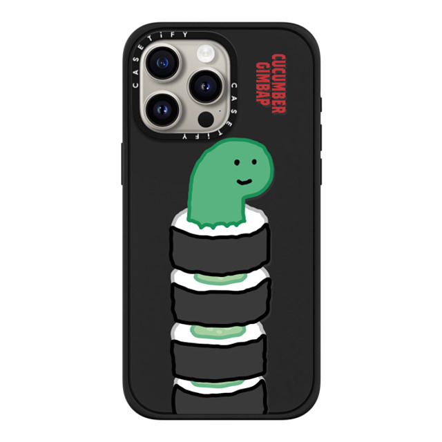 JOGUMAN x CASETiFY iPhone 15 Pro Max ケース マットブラック インパクトケース MagSafe対応 Brachio Cucumber Gimbap