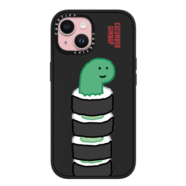 JOGUMAN x CASETiFY iPhone 15 ケース マットブラック インパクトケース MagSafe対応 Brachio Cucumber Gimbap