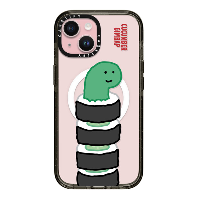 JOGUMAN x CASETiFY iPhone 15 ケース ブラック インパクトケース MagSafe対応 Brachio Cucumber Gimbap