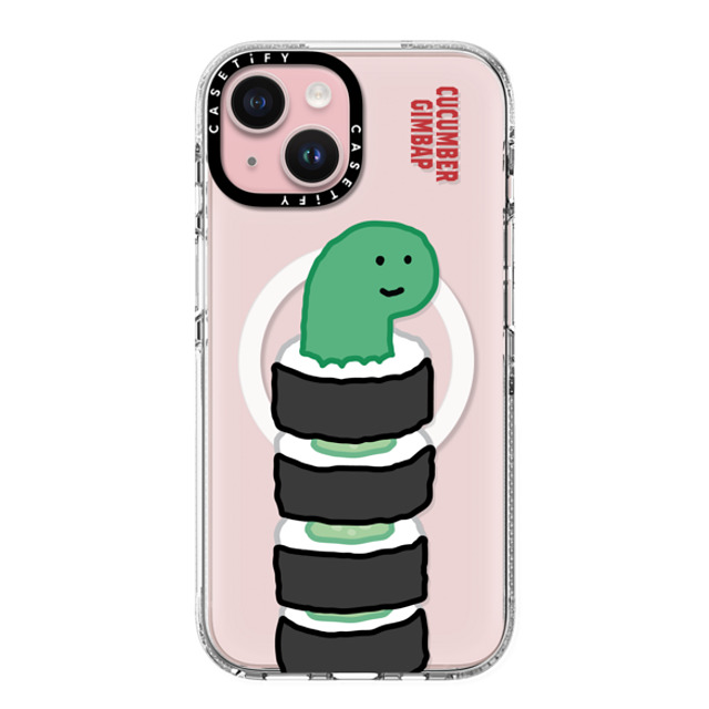 JOGUMAN x CASETiFY iPhone 15 ケース クリア クリア ケース MagSafe対応 Brachio Cucumber Gimbap