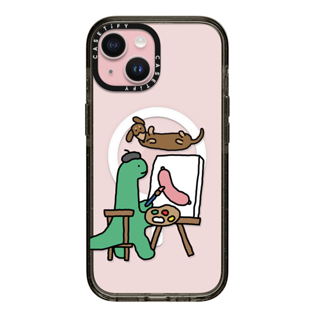 JOGUMAN x CASETiFY iPhone 15 ケース ブラック インパクトケース MagSafe対応 Draw Me